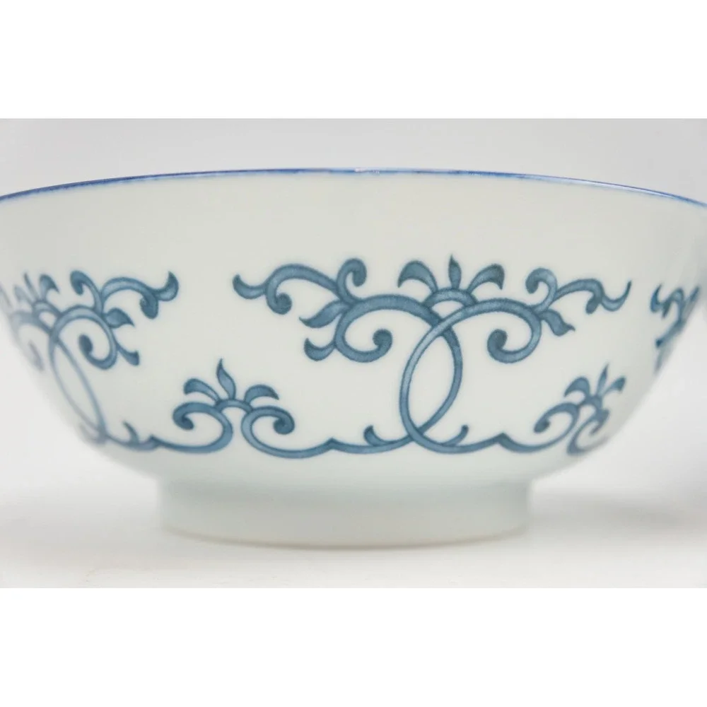 Yokohama Studio Cereal Bowls Blue White Ceramic Made in Japan Excellent